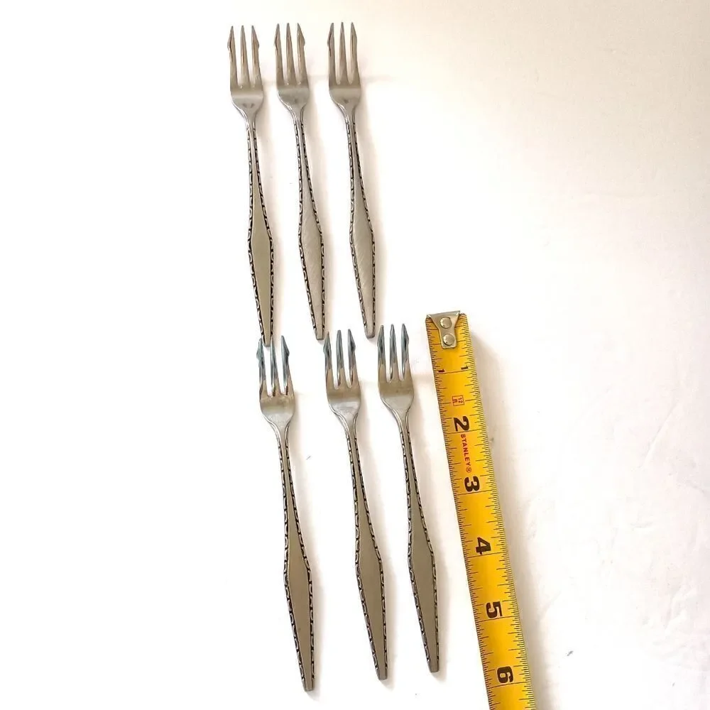 Regent Japan Cocktail Fork Set 6 Seafood Demitasse Stainless Steel Appetizer MCM